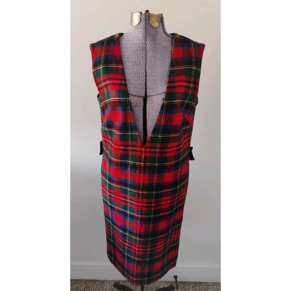 Vtg 50's Pendleton Pure Virgin Wool Red Plaid Jumper Dress VGC! Rare Gorgeous 8